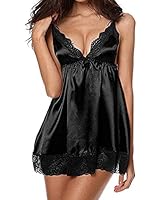 Unique Life camisón Corto Sexy y Elegante para Mujer, Conjunto de Ropa Interior Sexy de Encaje, Sujetador de Mujer, Talla Grande Negro#d S