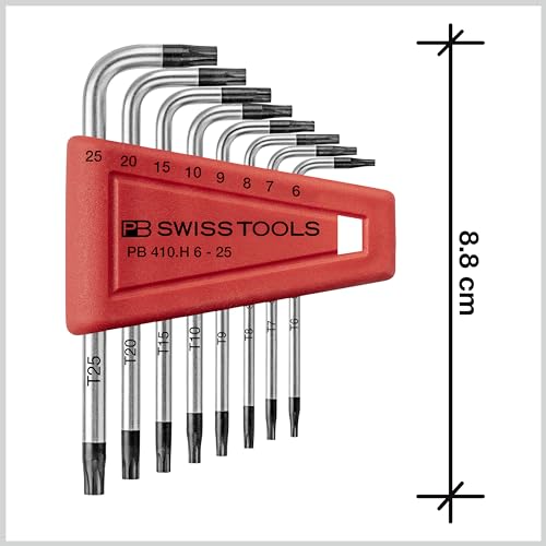 PB Swiss Tools Torx L-Wrench Set PB 410.H 6-25 CN | 100% Swiss Made | 8-Piece Allen Key Set Size T6-T25 in Practical Plastic Holder by PB SWISS TOOLS - Used condition - US$50.43