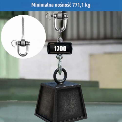 Jinsion Wieszak na huśtawkę, 2 sztuki, stal nierdzewna, 180°, 12,3 cm