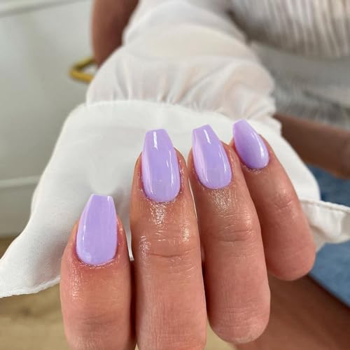 XCREANDO Glitter Ombre Pink Short Coffin Short Coffin Press on Nails Medium Press ons, Medium Square Glue on Nails Fake Nails for Women, Ballerina T Shape Acrylic False Nail Natural Handmade
