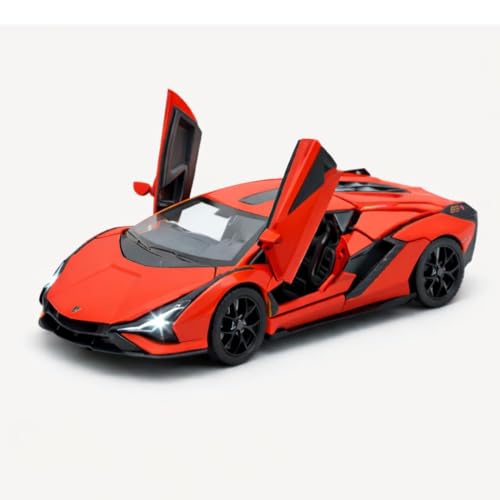 Image of Die-cast Metal Lamborghini Car Toy Pull Back Super car with Openable Doors with Sound and Light for Birthdays Gift Party Decorations Great for Kids Boys Girls and Adults