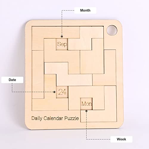 Wooden Daily Puzzle Calendar - 365 Days Brain Burning Jigsaw Puzzle Desk Calendar For 2023 Advent Everyday Logic Challenges Fun Games (S-3.54 * 3.93 In, White) #TOP4