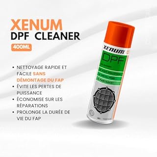 Lot de 2 Xenum DPF Cleaner 400ml - Nettoyant FAP Diesel Puissant - Nettoyage Filtre à Particule Sans Démontage + Kit Gants Nitrile + Canule - Bombe Spray Décalaminage - Prolonge la Durée de Vie du FAP