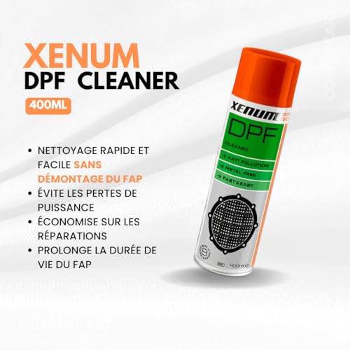 Xenum DPF Cleaner 400ml - Nettoyant efficace pour le filtre à particules diesel (FAP) + Gants en nitrile et canule - Pro
