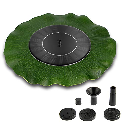 Ruiqas Solar-powered Fountain Pump, Eco Friendly Material Floating Lotus Leaf Fountain with 4 Nozzle, Beautiful Garden Pond Decoration