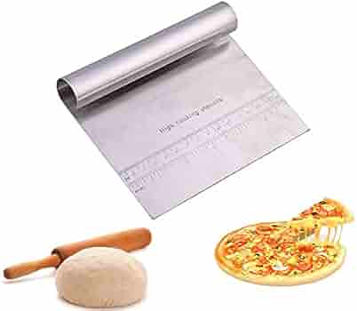 Set De 3 Grattoirs à Pâte – 2 En Plastique + 1 En Inox Avec échelle – Pour Pétrir, Couper, Façonner Pain, Pizza – Multifonction - 11