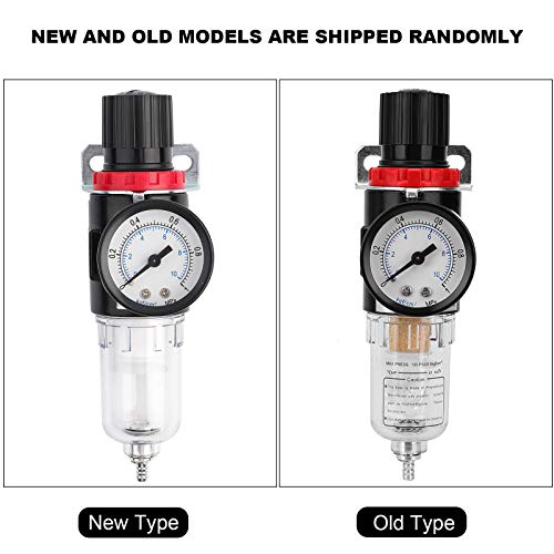 Luftfilterregler, 1/4in Öl-Wasser-Abscheider Kompressor Luftkompressor-Filterregler mit Manometer