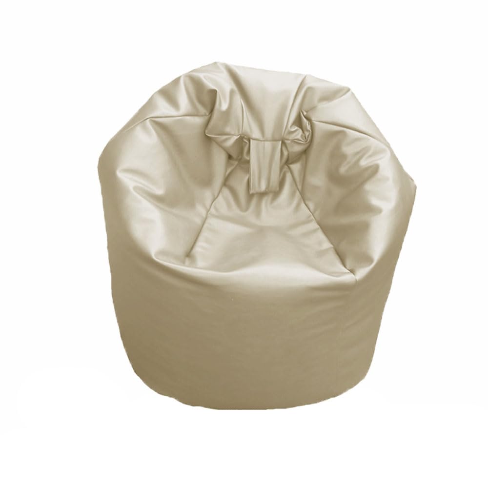 FAUX LEATHER Bean Bag Beanbag Gaming Chair Seat Lazy Lounger Couch (Cream, XL (80 x 80 x 110 cm))