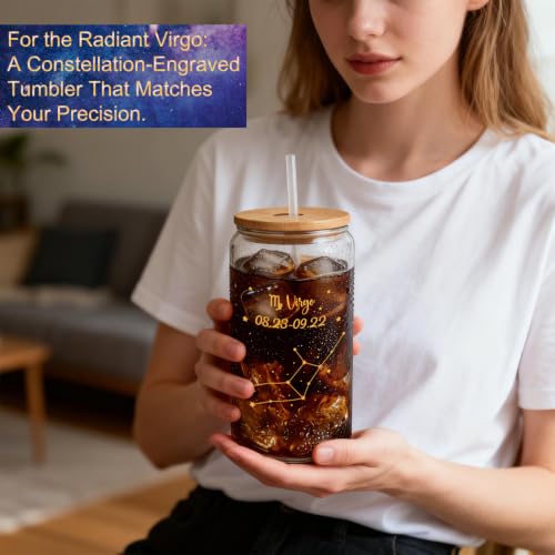 Soyminer 13Pcs Virgo Gifts For Women, Virgo Birthday Gifts For Women With Necklace, Glass Cup, Greeting Card, Astrology Self Care Package For Friend, Girlfriend, Sister, Mom, Daughter, Zodiac Gift - Image 8