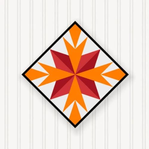 BARN Quilt Block Outdoor Square BQ049-02 | 6 Sizes | Outside Pattern | Wall Art | Yard Art | Barn Quilt Sign | Farm Quilt Design (11.5" x 11.5" 1 Sided)