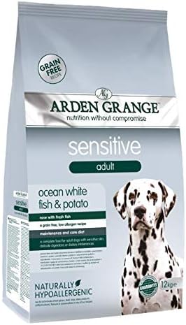 Arden Grange Sensitive Adult Dry Dog Food Grain Free, Fresh Ocean White Fish and Potato, 12 kg