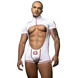 NOROYOY Men's Lingerie cosplay nurse Sexy Underwear police Costume Lingerie Pajamas Uniform bar Nightclub Stage Performance party Christmas