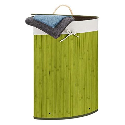 Relaxdays Bamboo Corner Laundry Basket Cover