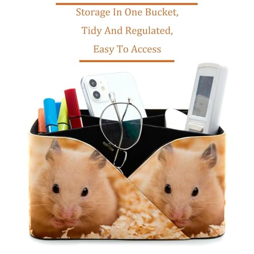 Organiseur de bureau hamster doré à 4 compartiments pour stylos