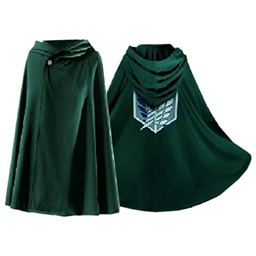 Aoibox Capa de anime - Capa de fantasia anime cosplay com colar, verde