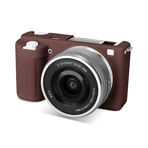 Rieibi ZVE10 Case Soft Silicone Protective Case for Sony ZV-E10 ZVE10 Camera Lightweight Rubber Cover for Sony Alpha ZVE10 - Brown (Not for ZV-E10 Mark II)