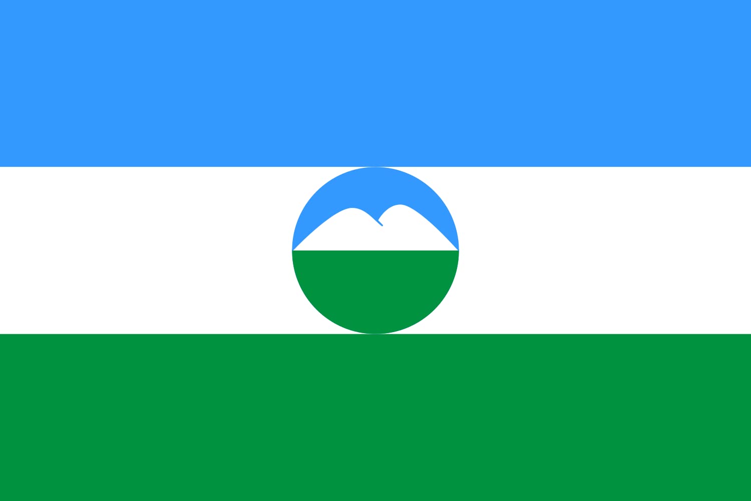 Drapeau Kabardino-Balkarie XL pour décoration intérieure et événements