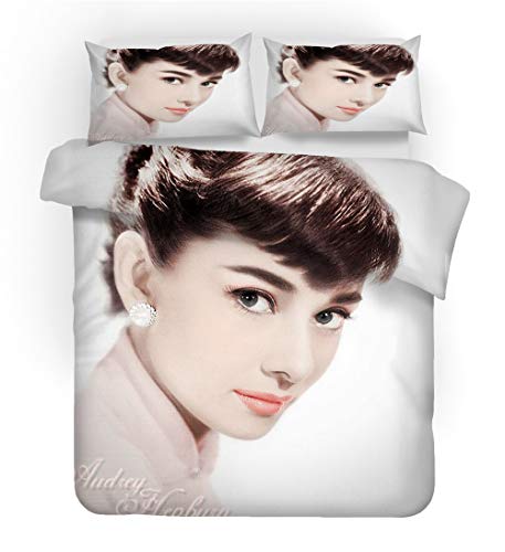 NICHIYO Marilyn Monroe Parure de lit 3 pièces en microfibre avec housse de couette et taies d'oreiller Impression numérique 3D (9, double) 200 x 200 cm