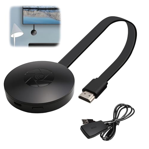 Wireless HDMI Display Adapter 1080P 4K Streaming Dongle Wireless Display Adapter, Dual H.265/HEVC Decoder Compatible with Android iOS Windows Mac, Miracast DLNA Airplay, Projector, TV, AirMirror