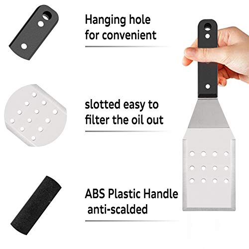 Leonyo Griddle Metal Spatula Set Of 2, Food Grade Griddle Accessories - Stainless Steel Pancake Hamburger Turner Flipper For Flat Top Cast Iron Bbq Hibachi Cooking, Dishwasher Safe thumb #2