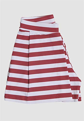 Shorts com Plisse Infantil Listrado - Vermelho M