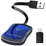 Tatopa Upgraded Android Auto Wireless Adapter for Cars 2017+, 2 in 1 Wireless Carplay Adapter for iPhone,Compatible with iOS 10+/Android 11+, Plug & Play,Near-Zero Latency