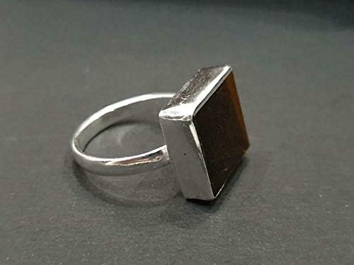 925 SterlingSilver Natural Certified 5ct Tigers Eye Valentines Day Ring US6.5