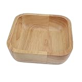 SOIMISS Quadratische Holzsalatschüssel aus Gummiholz als Obstsalatbehälter oder Gemüsegewürzbehälter für Zuhause oder Restaurants Leicht und Langlebig