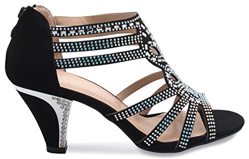 Olivia K Women's Open Toe Strappy Rhinestone Dress Sandal Low Heel Wedding Shoes White Glitter - adorable, comfortable by Olivia K - Used condition - Image 2