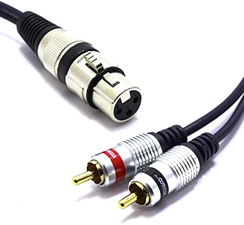 XLR Male to 2x RCA 3m Cable VITALCO 3 PIN Microphone to Twin RCA Lead