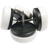 0.62 in. TruGuard Plastic Base Round Nail On Cushioned Glides White - Pack of 4
