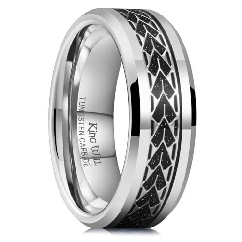 King Will Men Tungsten Wedding Band 8mm Size 10.5