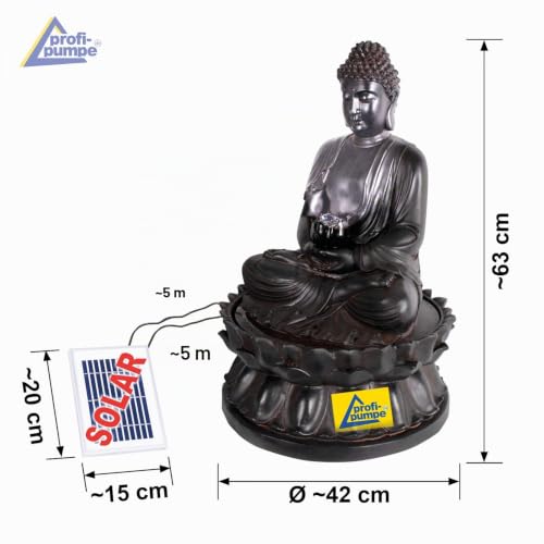 Miniatura 2 de Fuente De Jardín, Fuente Solar, Baño Para Pájaros, Cascada, Decoración De Jardín Con Bomba, Fuente De Agua Para Jardín, Terraza, Balcón, Muy Decorativa Fuente Solar Buddha Eternity Con Luz Led