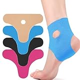 Kinesiology Tape for Ankle, 8 Pcs Ankle Cotton Breathable Elastic Athletic Tape Pain for Support & Stability, Hypoallergenic Sport Joint Muscle Support Tape, for Ankles Support and Muscle
