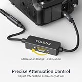 Cubilux kabel tłumiący 3,5 mm Line do mikrofonu, wtyk 1/8 cala Line Out na wtykowy MIC, kabel tłumiący do kamer DSLR, kamerek wideo, rejestratorów, 30 cm