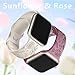 SNBLK 6 Pack Floral Engraved Apple Watch Bands, Compatible with 38mm-49mm Models, Soft Silicone Material, Vivid Flower Patterns, Comfortable Fit, Water Resistant
