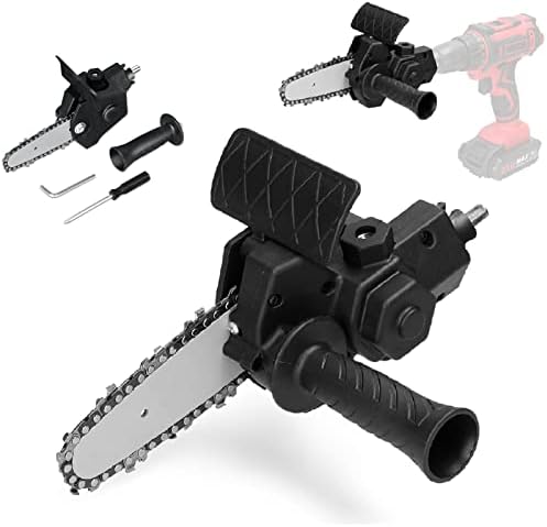 Weytoll 4 Inch Electric Drill Modified To Electric Chainsaw Drill Attachment, Drill Chainsaw Attachment Practical Modification Tool Set Woodworking Chainsaw for Drill