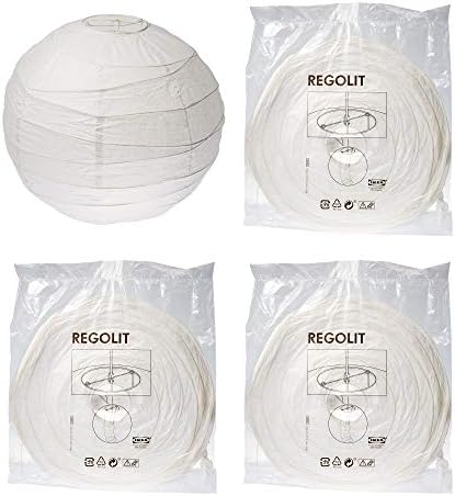 IKEA REGOLIT White Rice Paper Ball Lamp Shade 45cm - Set of 4