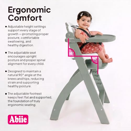 Image of Abiie Beyond Junior Convertible Wooden High Chair with Removable Tray