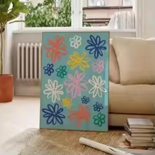 Impression sur toile rétro fleurs aux finitions modernes pour salon élégant