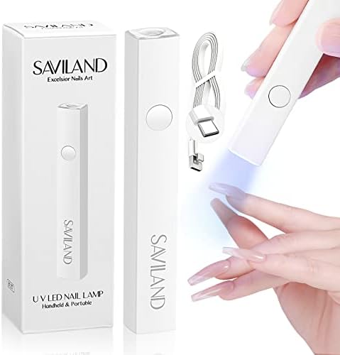 SAVILAND HandHeld U V Light for Nail Portable Rechargeable Nail Lamp White