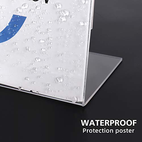 Acrylic Sign Holder 8.5 X 11 Inches, Slant Back Clear Table Top Display Plastic Stand, Sign Holder, Double Sided, Display Stand, Acrylic Frame For Store, Homes, Restaurants, Offices - Vertical 12 Pack #TOP5