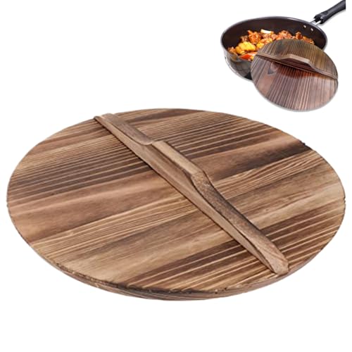 Couvercle de wok en bois de 12 pouces idéal pour le camping et le pique-nique en plein air - 2