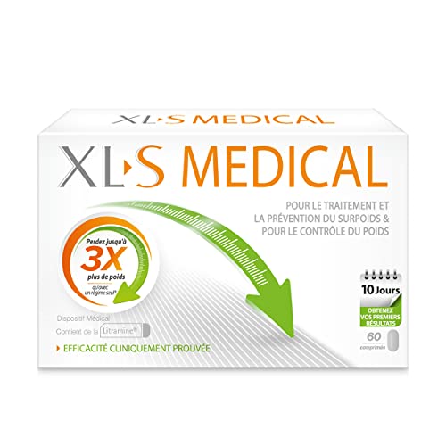 XL-S MEDICAL - Une aide à la perte de poids efficace (1) - Capte les graisses - Aide à perdre jusqu'à 3 x plus de poids qu'avec un régime seul (1) - Boîte de 60 Comprimés pour 10 jours Cover