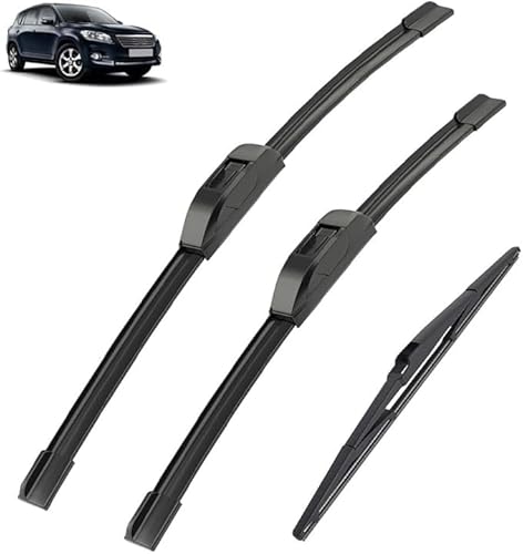 michengxxx Wiper Blade Set for Toyota RAV4 XA30 2005-2012 2006 2007, Aerodynamic All-Climate Front and Rear Windshield Replacement