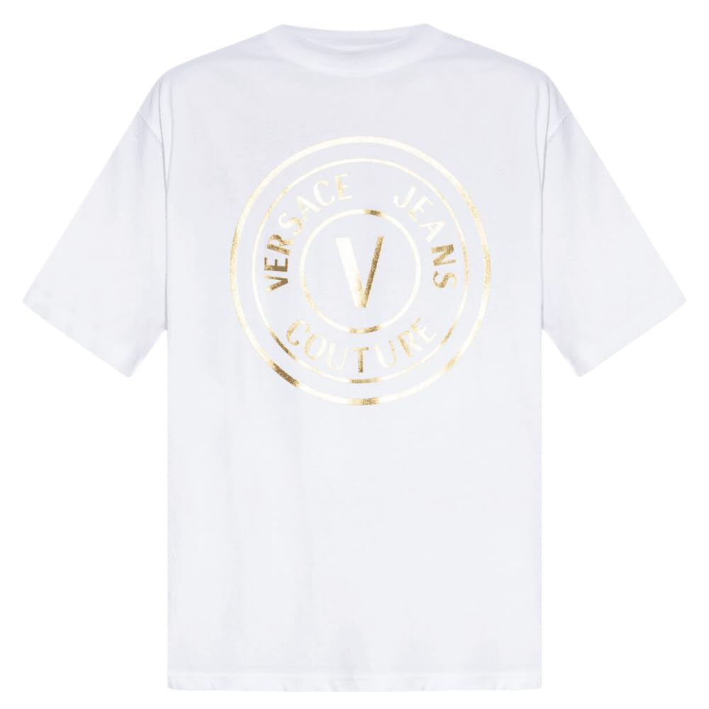 VERSACE JEANS COUTURE V-Emblem Logo Blanco/Dorado Camiseta