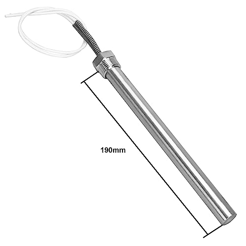 AIICIOO Patronen-Wasserheizer 1/2 Zoll DN15 21mm Flansch AC 240V 1000W Edelstahl Widerstandsfähiges Heizelement Länge 19 cm