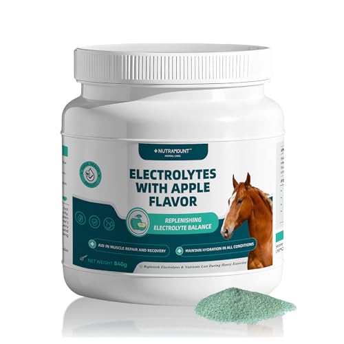 Nutramount Equine Electrolytes Supplement with Apple Flavor, Replenish Lost Minerals