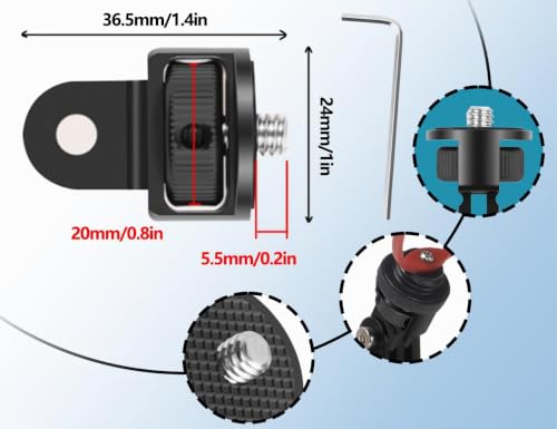 KAPSING 1/4 inch Rotation 360° Tripod Mount Thread Adapter Camera Accessories Compatible with Gopro Helmet Mount Motorcycle Compatible with Insta 360 x2 x3 and Other Action Cameras – vue 2