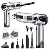 AGARELE Handstaubsauger, 26000Pa Akku Staubsauger Kabellos 4-in-1 Autostaubsauger Stark, 3-Gang Mini Staubsauger mit Bürstenloser Motor für Tierhaare, Auto, Haushalt Grau